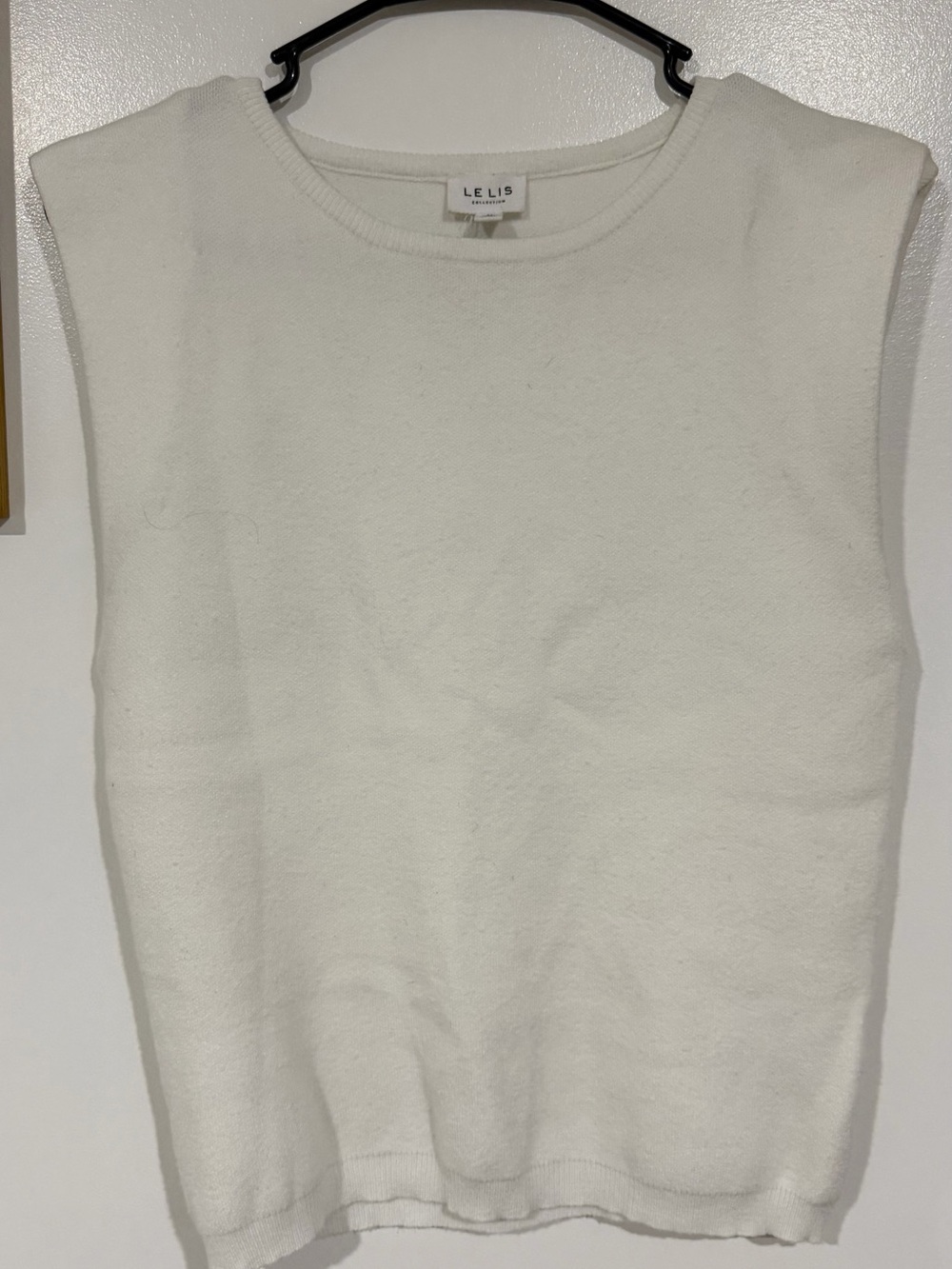 Le Lis White Knit Sleeveless Tank Top